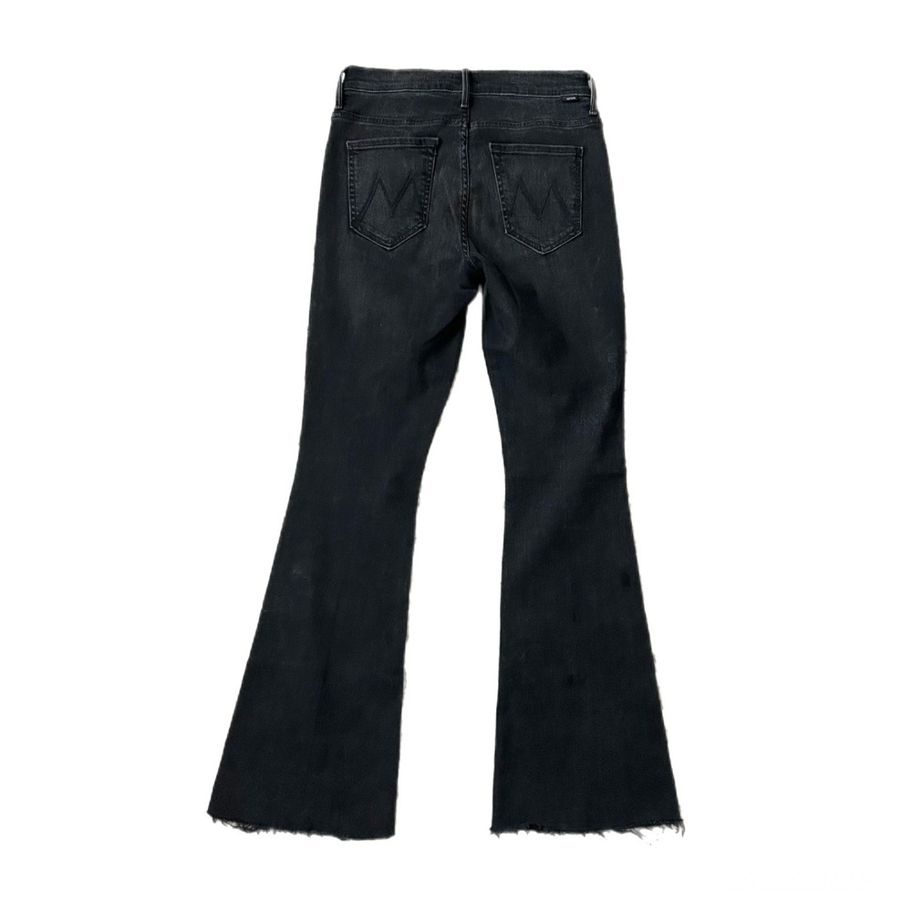 Mother The Weekender Fray Cotton Blend Black Night Shadow Flare Jeans Size 28 - Picture 4 of 9